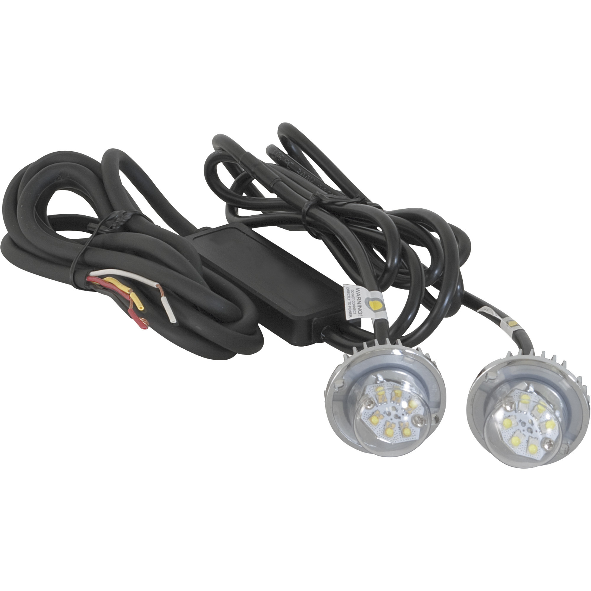 Buyers Products, 15ft. Work Truck Bolt-On LED Strobe Light Kit In-Line Flashers, Light Type LED, Lens Color White, Included (qty.) 2 Model# 8891215